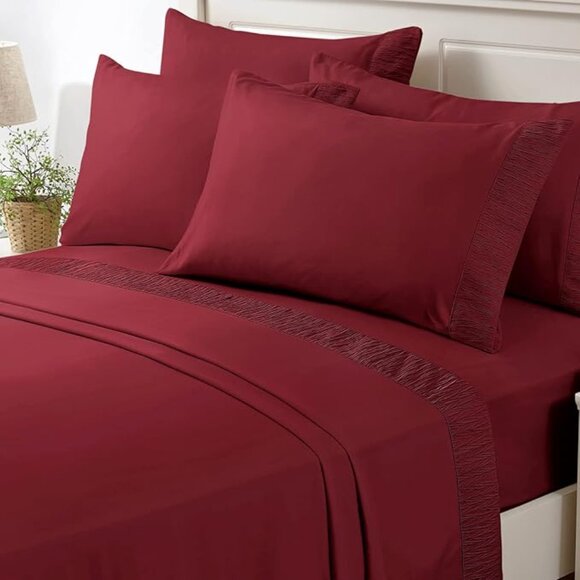 6 Pieces Microfiber Bed Sheet Set - 15 Inch Deep Pocket Sheets - Picture 1 of 9